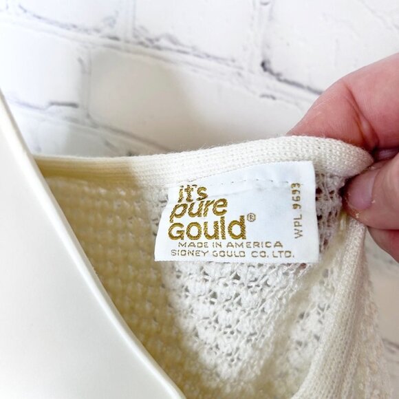 VINTAGE BOHO IT'S PURE GOULD KNIT DRAWSTRING BOTTOM TIE FRONT SWEATER - Picture 4 of 5